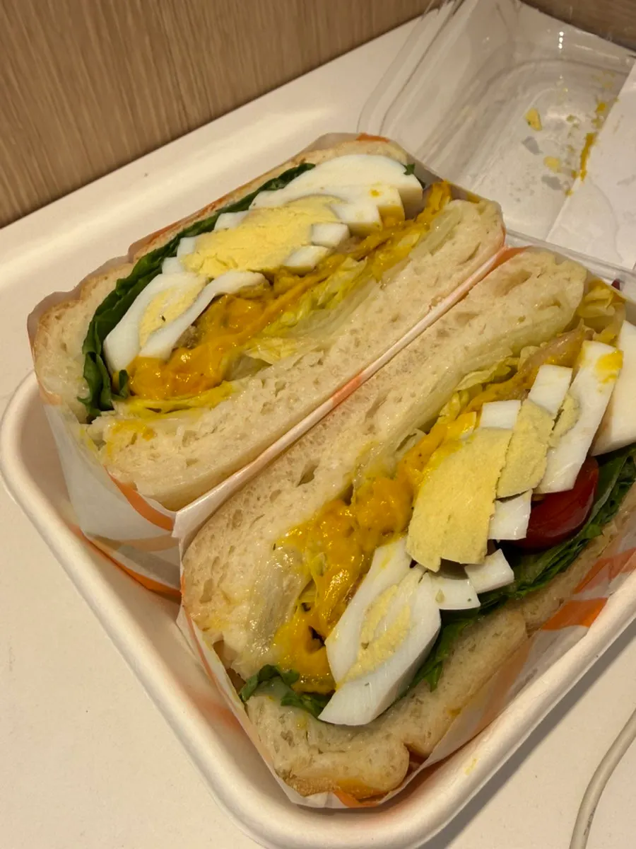 Pumpkin sandwich with fresh egg