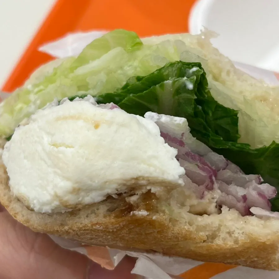 Large ricotta cheese sandwich
