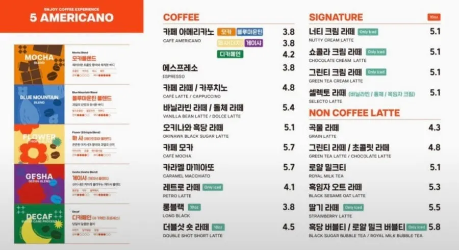 넓고 쾌적한 셀렉토커피 신논현점 내부 좌석