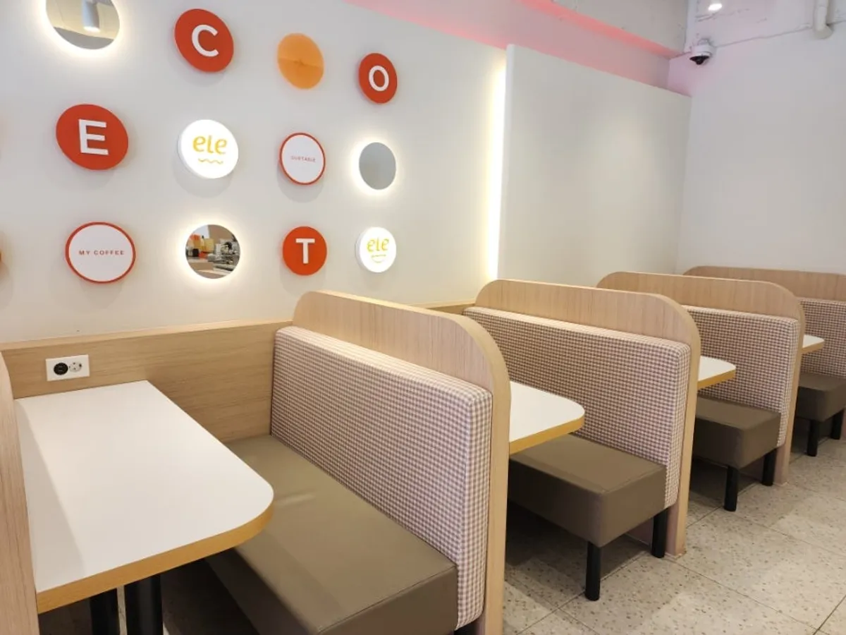 Seating behind the counter good for studying
