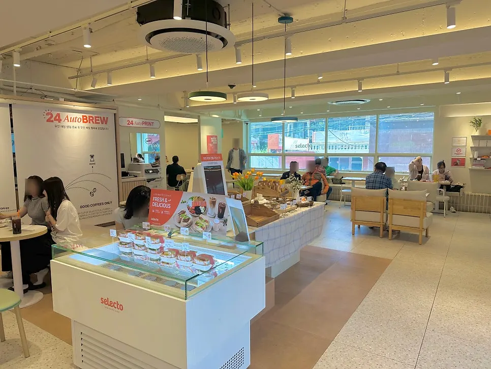Spacious, comfortable café seating area