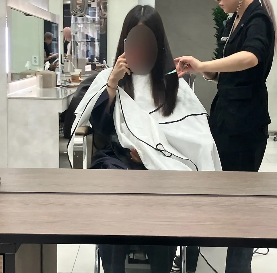 연화 후 부드러워진 머릿결