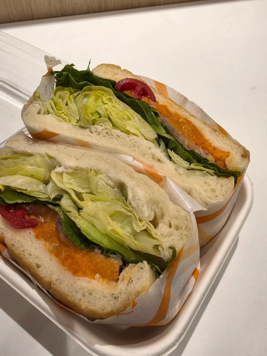 Smoked salmon sandwich and Americano set