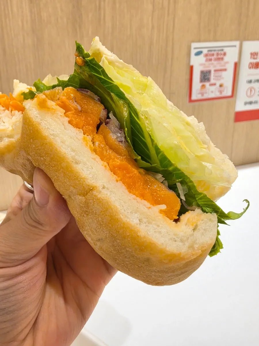 Vertical view of the smoked salmon sandwich