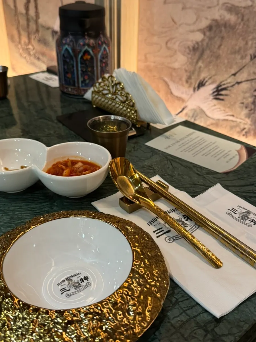 Ordered dishes at Samsin Garosu-gil