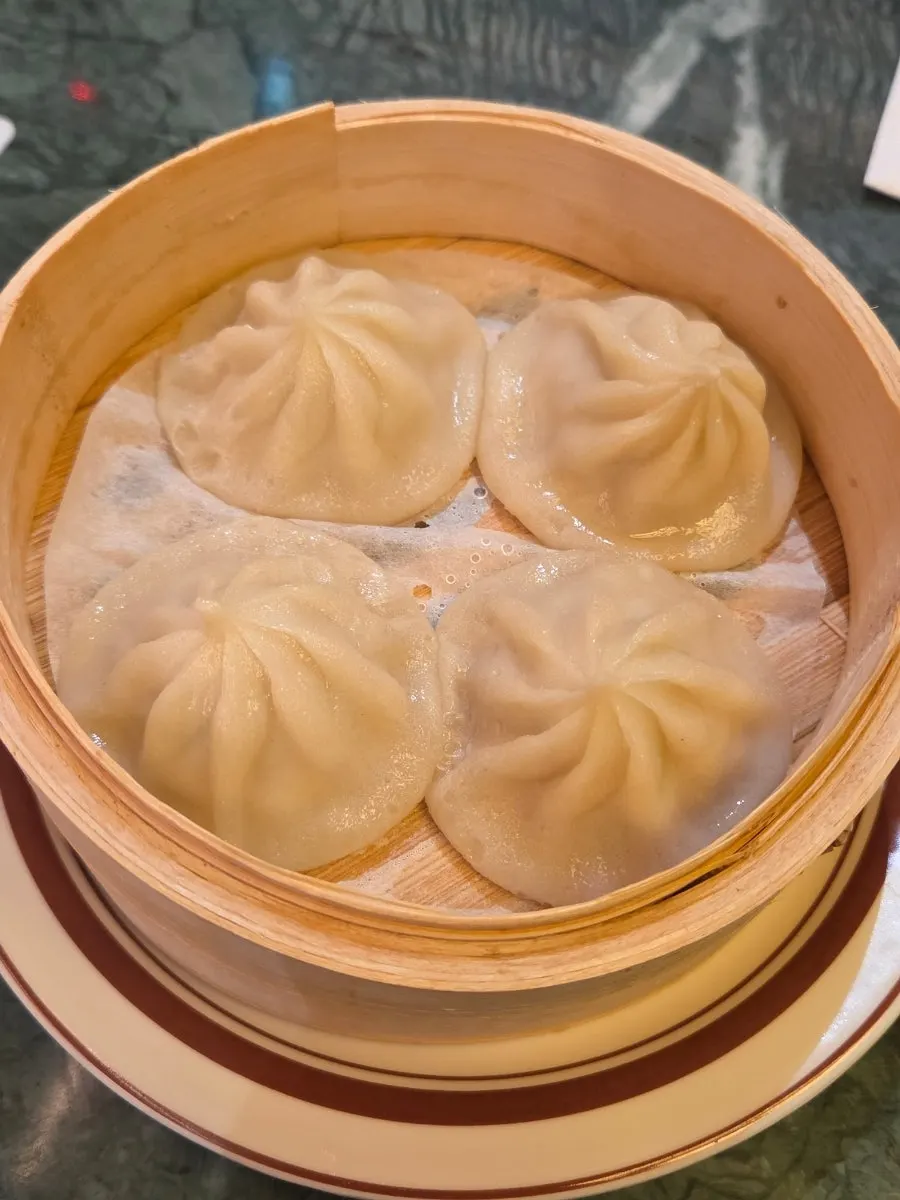 Steamer of handmade dim sum sampler