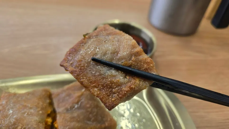 Chewy buckwheat pancake wrapper and filling