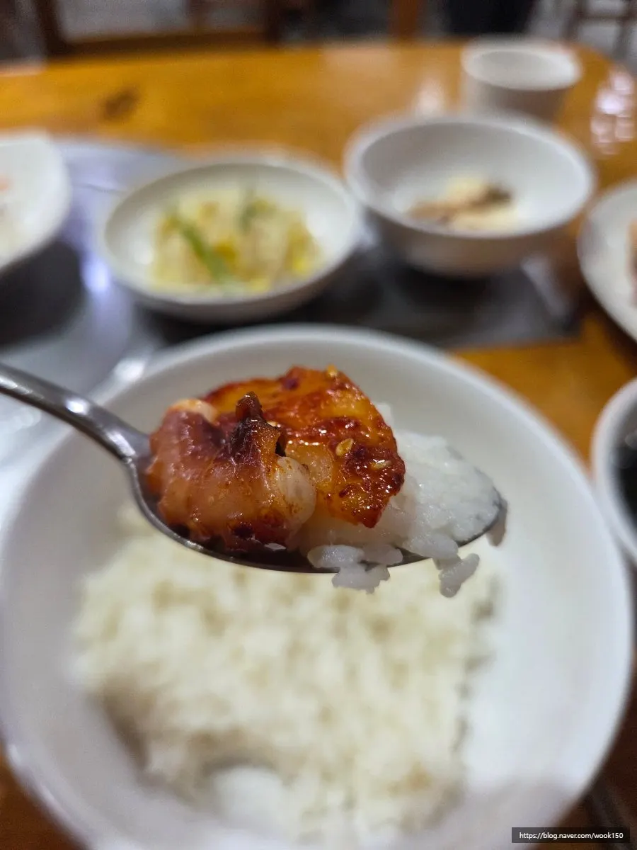 Octopus and rice on a spoon