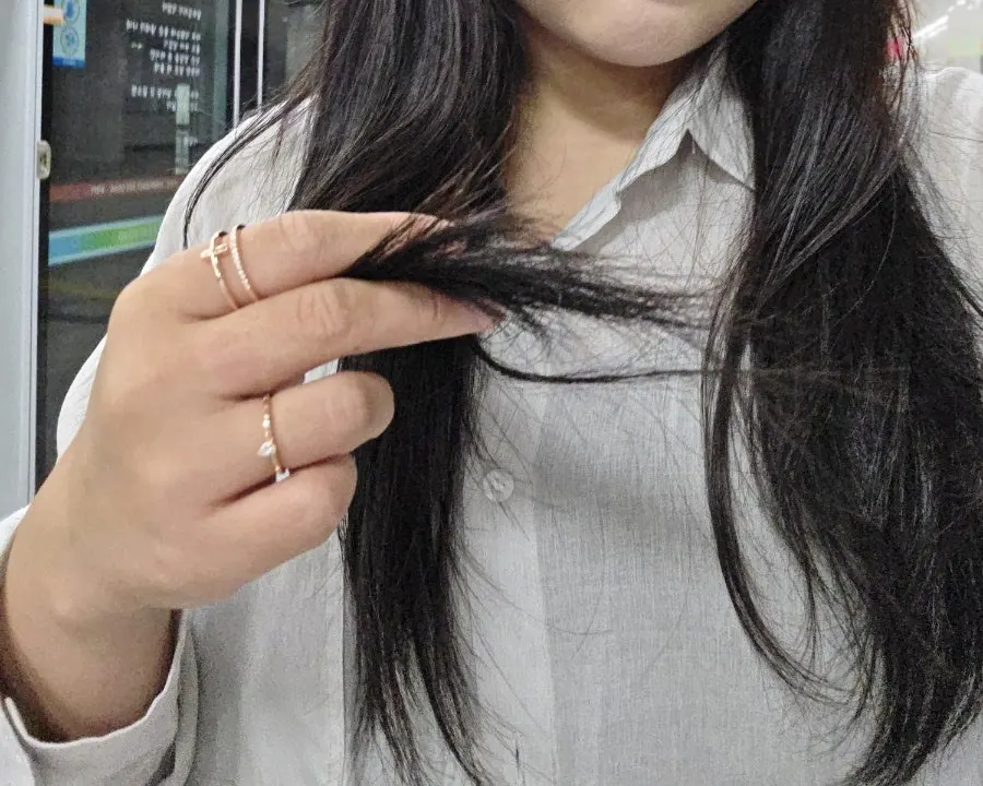 클리닉 전 푸석한 모발 상태