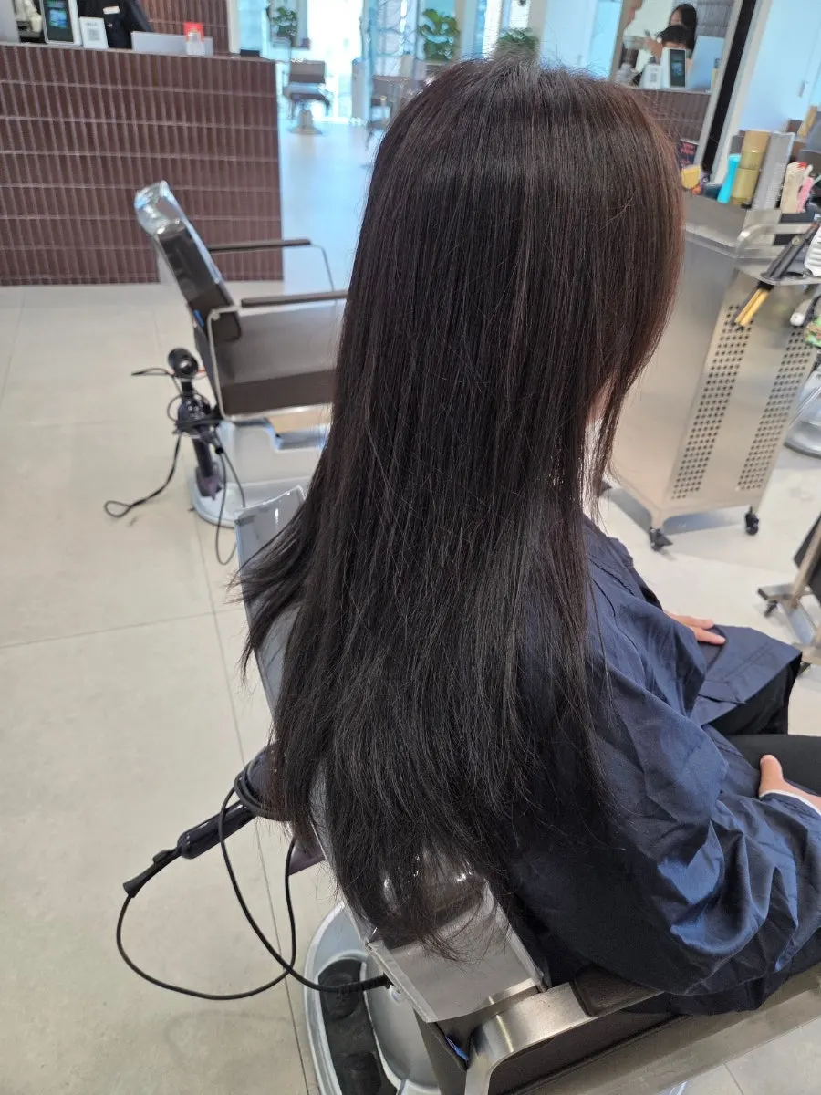 펌 대신 모발 케어를 상담한 장면