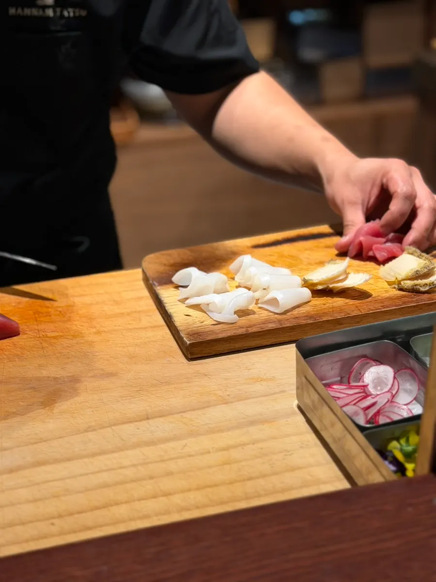 海鮮料理を作る過程