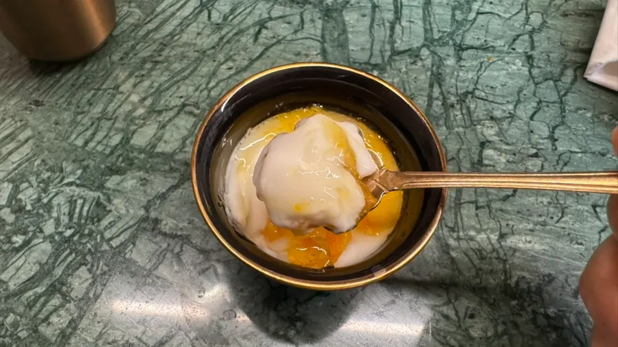 코스요리 마무리 귤청 푸딩