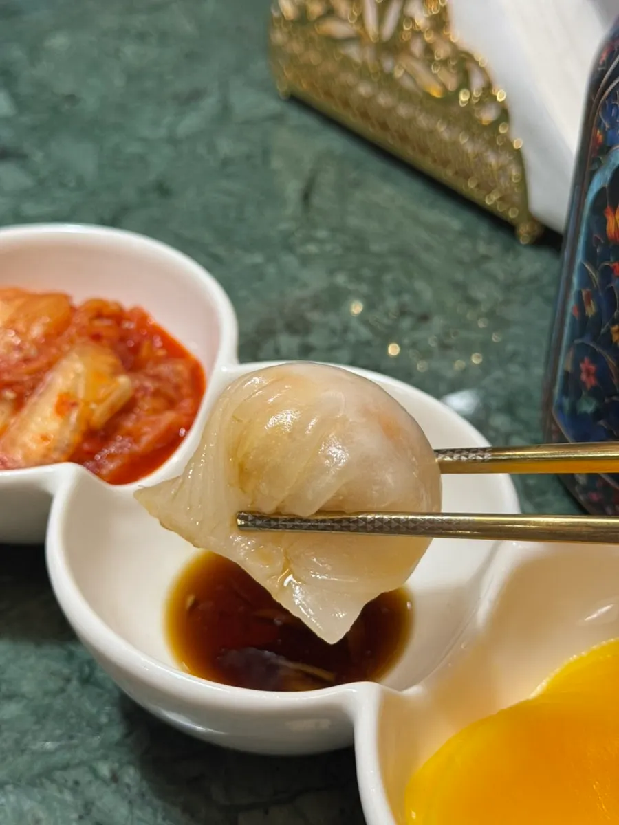 Handmade shrimp har gow dim sum