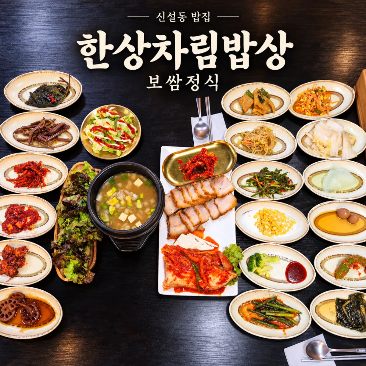 Signature image of the bossam set at Hansang Charyim Bapsang Sinseol-dong