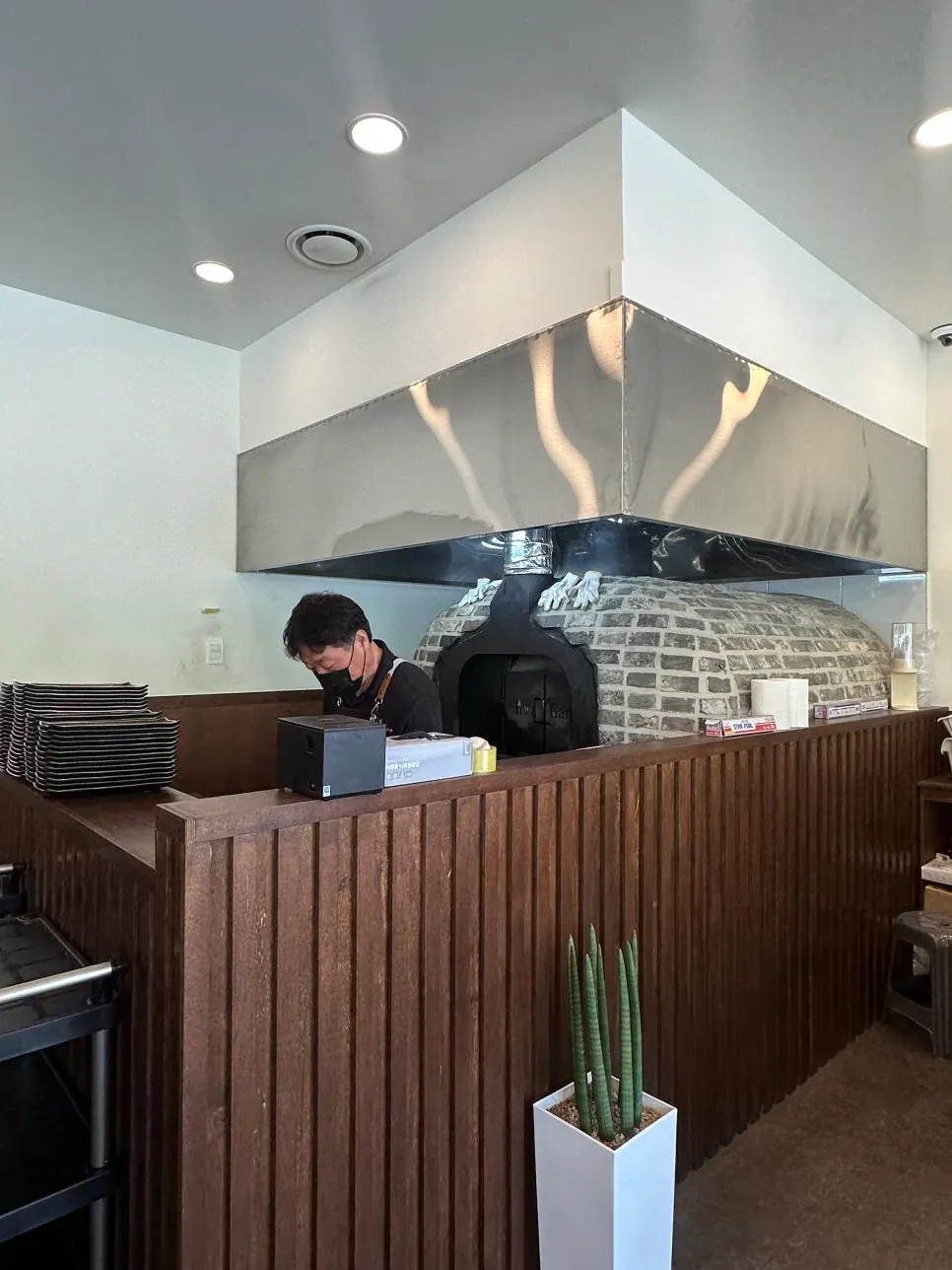 Inside the restaurant during mealtime
