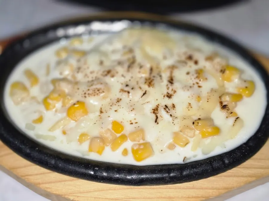 Corn cheese served as a side dish