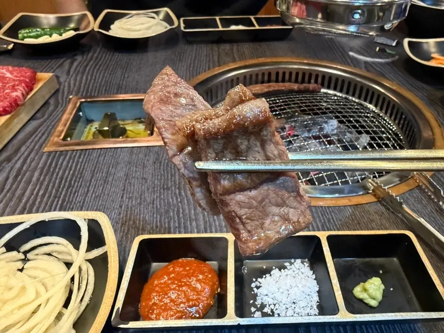 Nicely browned grilled hanwoo