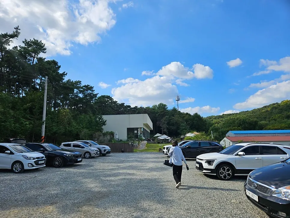 Sisup's spacious parking lot and white-toned building exterior