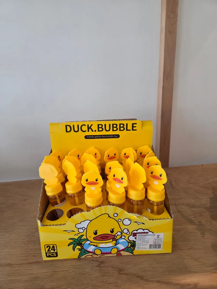 Duck-shaped bubble toy sold outdoors at Sisup