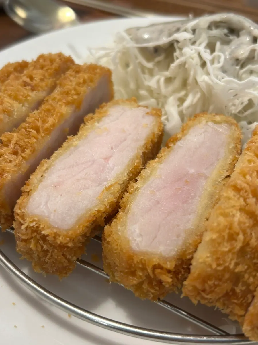 Tonkatsu sauce, mustard, and pink salt condiments