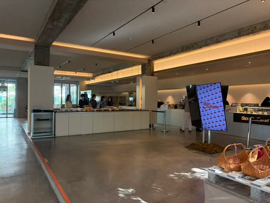 Cherry sales zone set up at the entrance