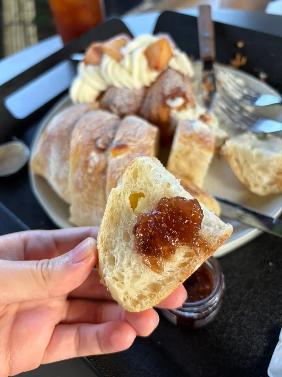 Ciabatta spread with fig jam