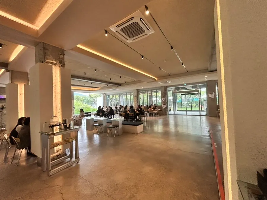Spacious and comfortable café seating area