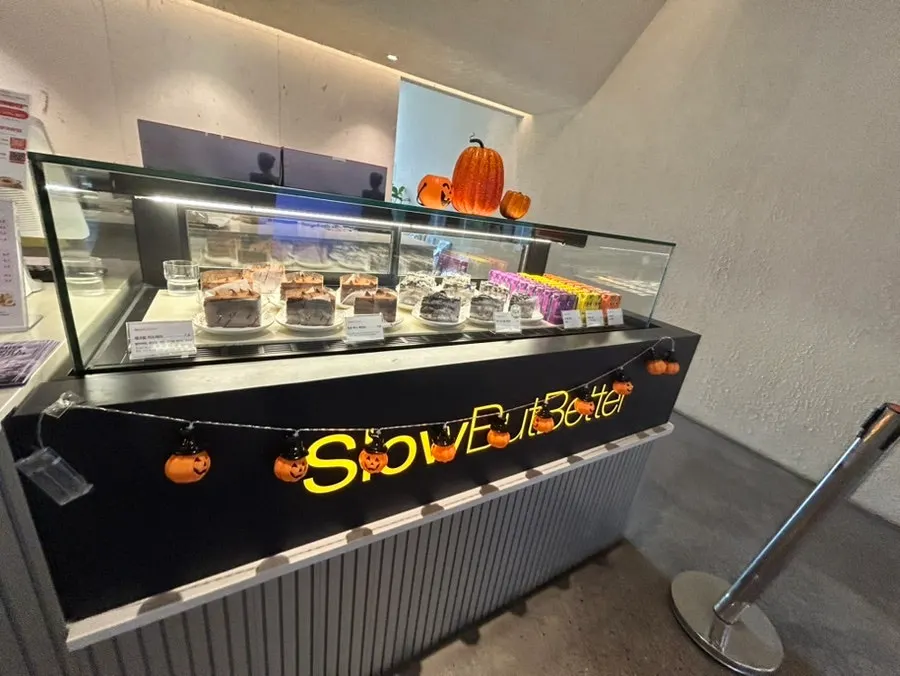 Café interior seating and decorations