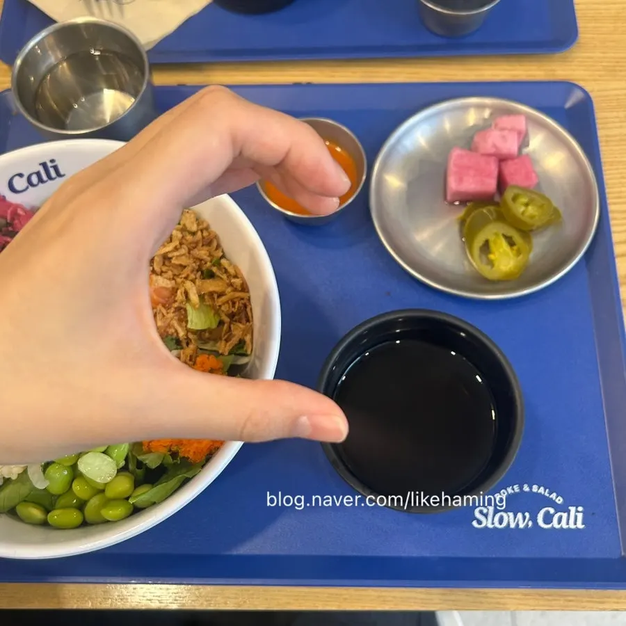 Soup and side dishes brought over with the poke