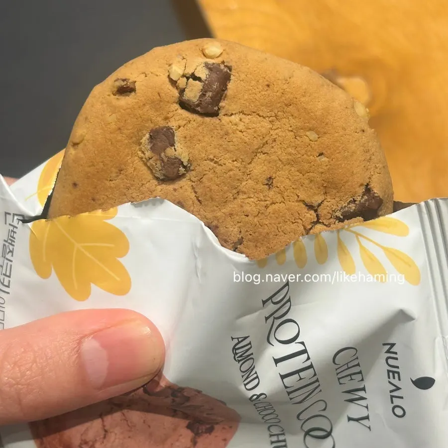 A single chocolate chip protein cookie