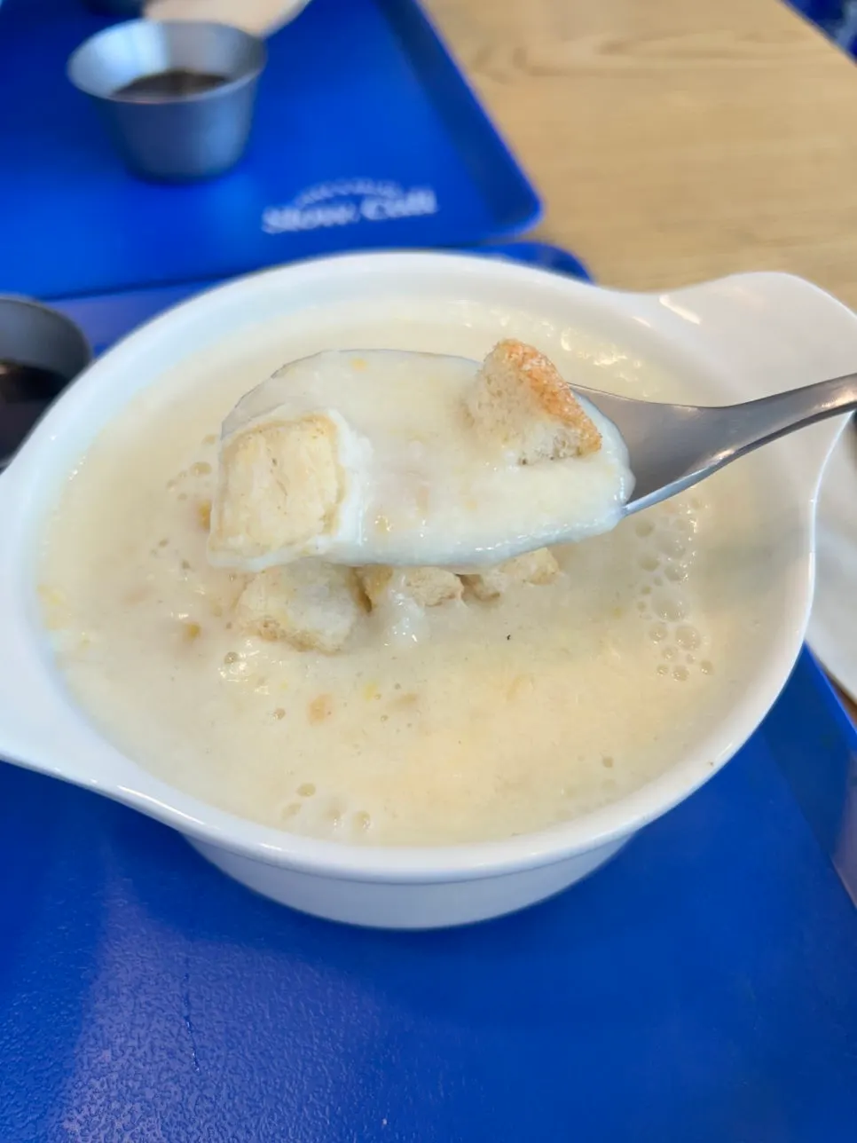 Corn soup ordered as a side