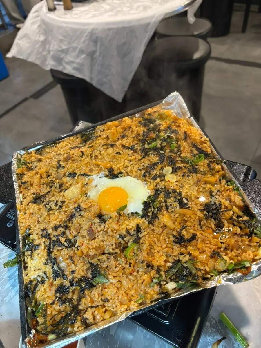 Smile Hall fried rice topped with egg