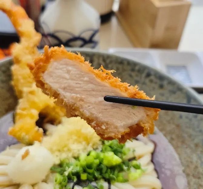 Crisp cross-section of pork cutlet