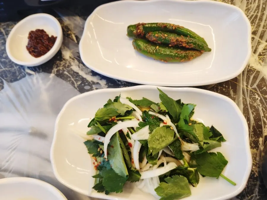 Plate of side dishes made from homegrown vegetables