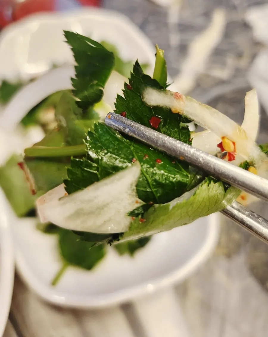 Freshly tossed chamnamul namul