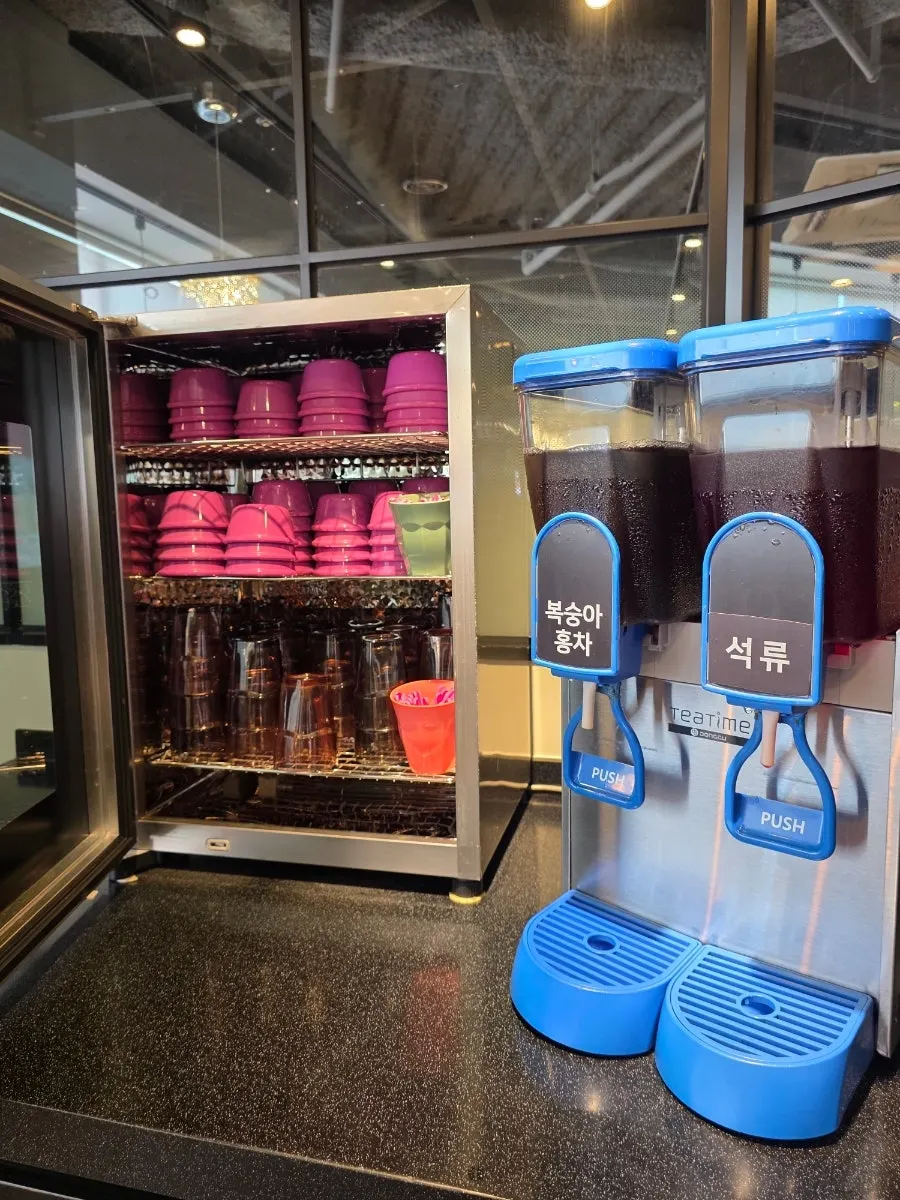 Iced drink machine and plum tea corner