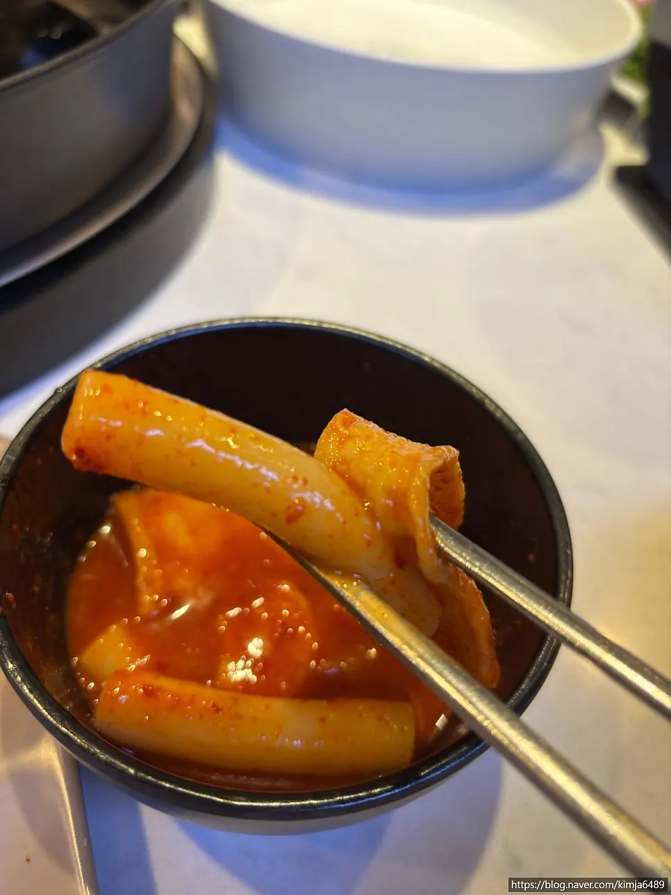 Broth tteokbokki, refilled twice