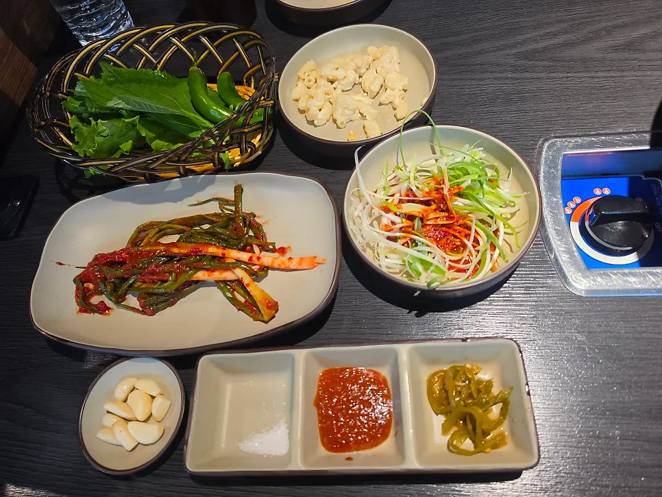 Full table spread of the Sodangkkae combo set for two