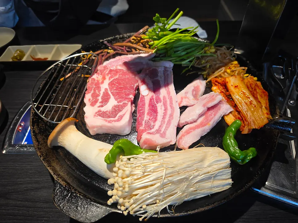 Thick-cut, bright red raw pork