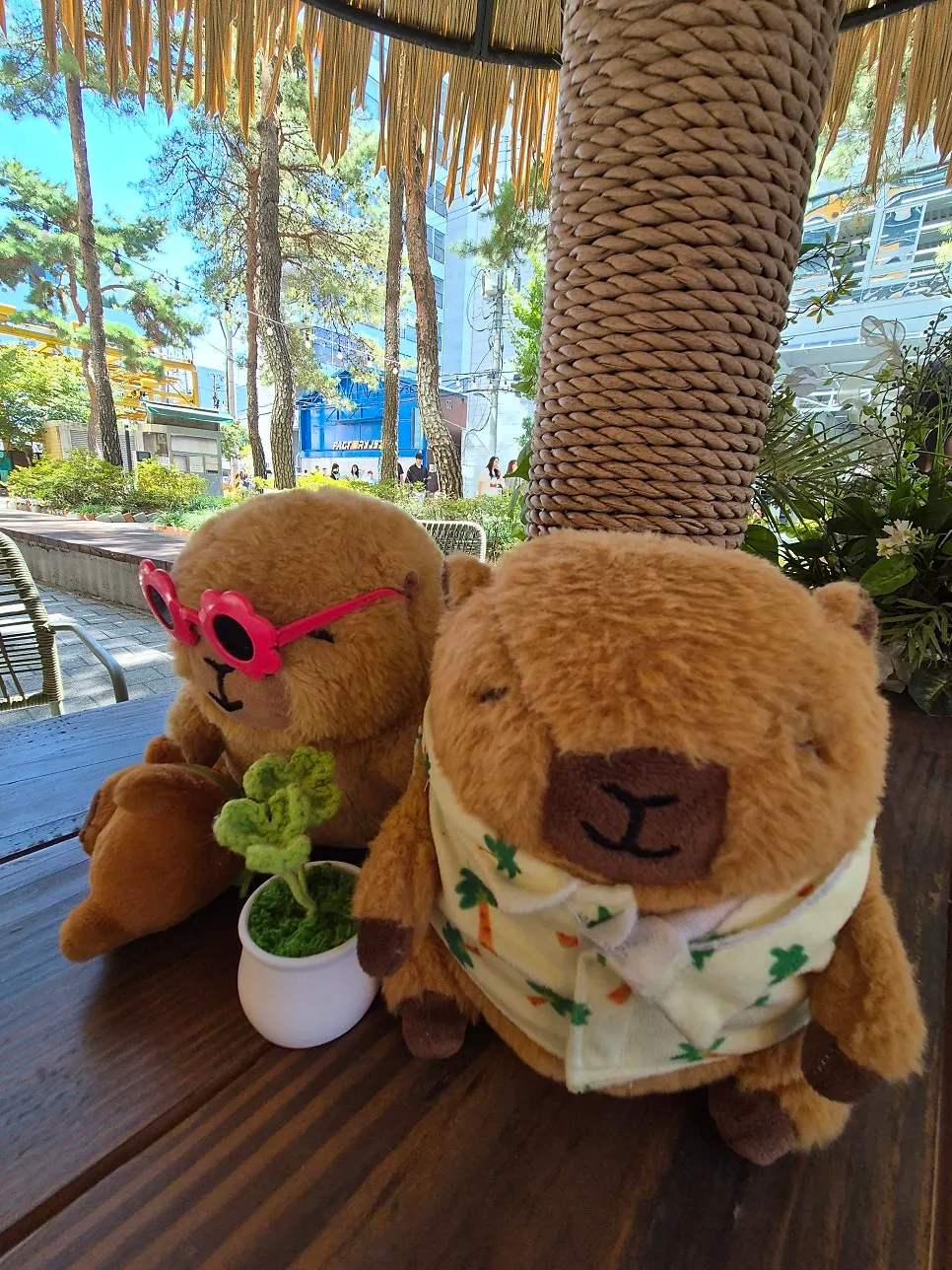 Cute decor pieces in front of the restaurant