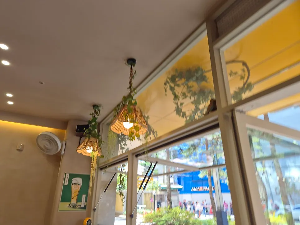 The charmingly decorated interior of the restaurant