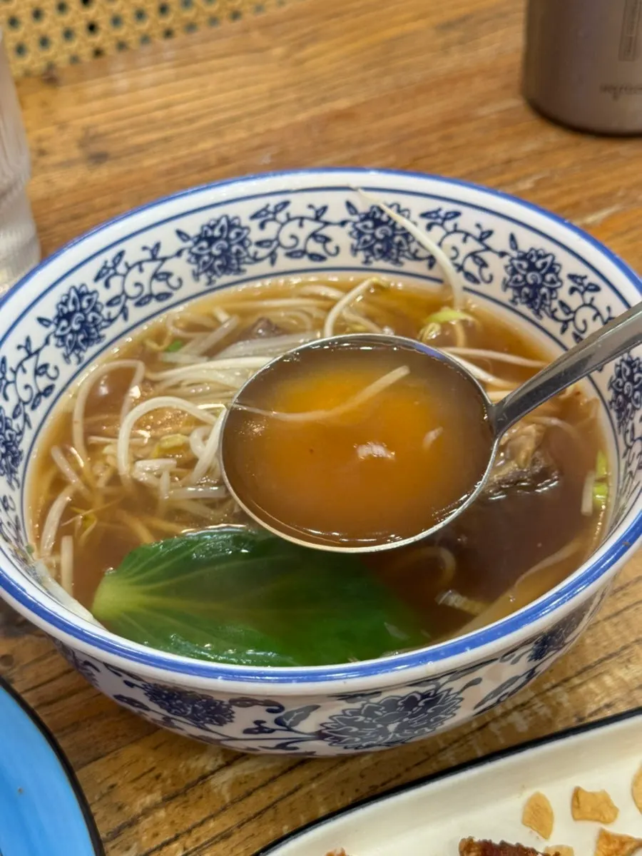 Rich broth of the beef pho