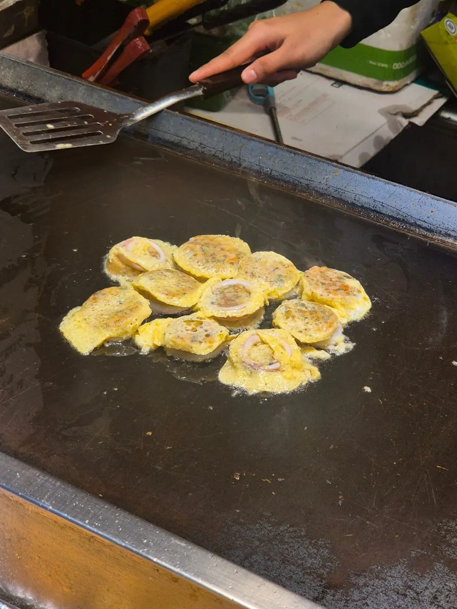 Nurungji ojingeo sundae pan-fried without an egg coating