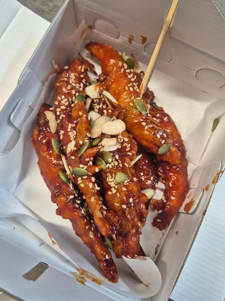 Fried baby crab with the top shell removed