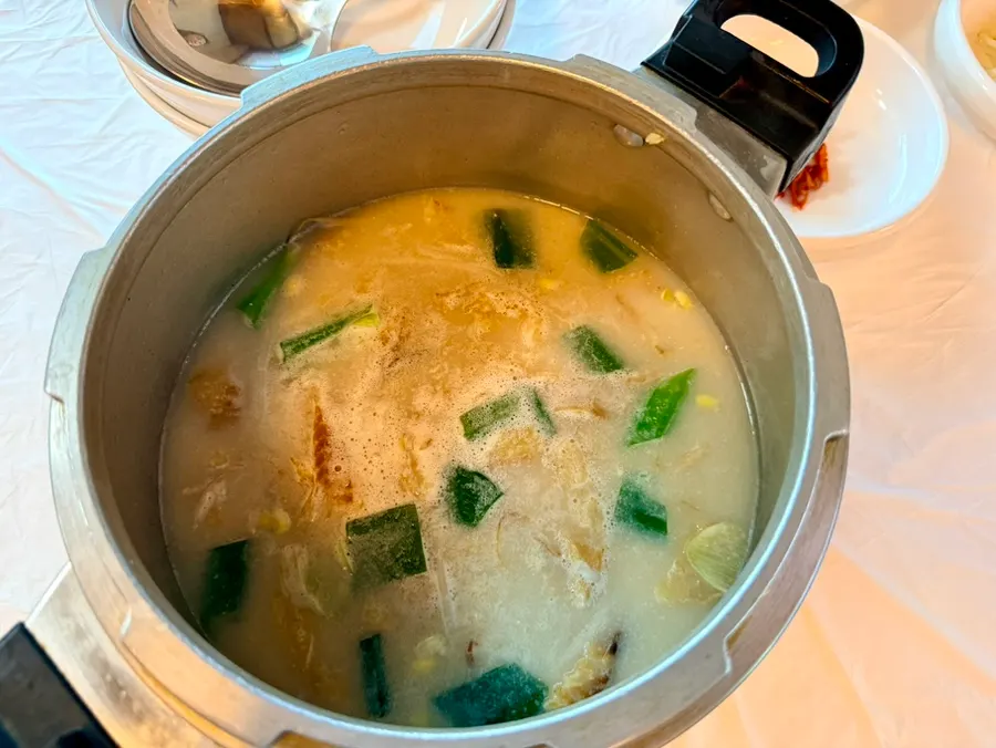 Bigeumdo's pollack soup served in a pressure cooker