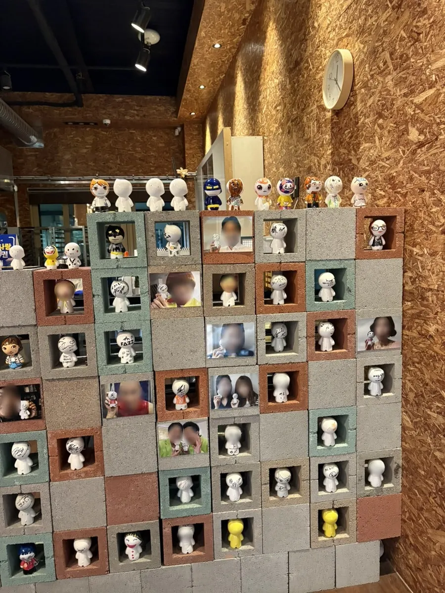 Celebrity photos and signatures hanging inside the store