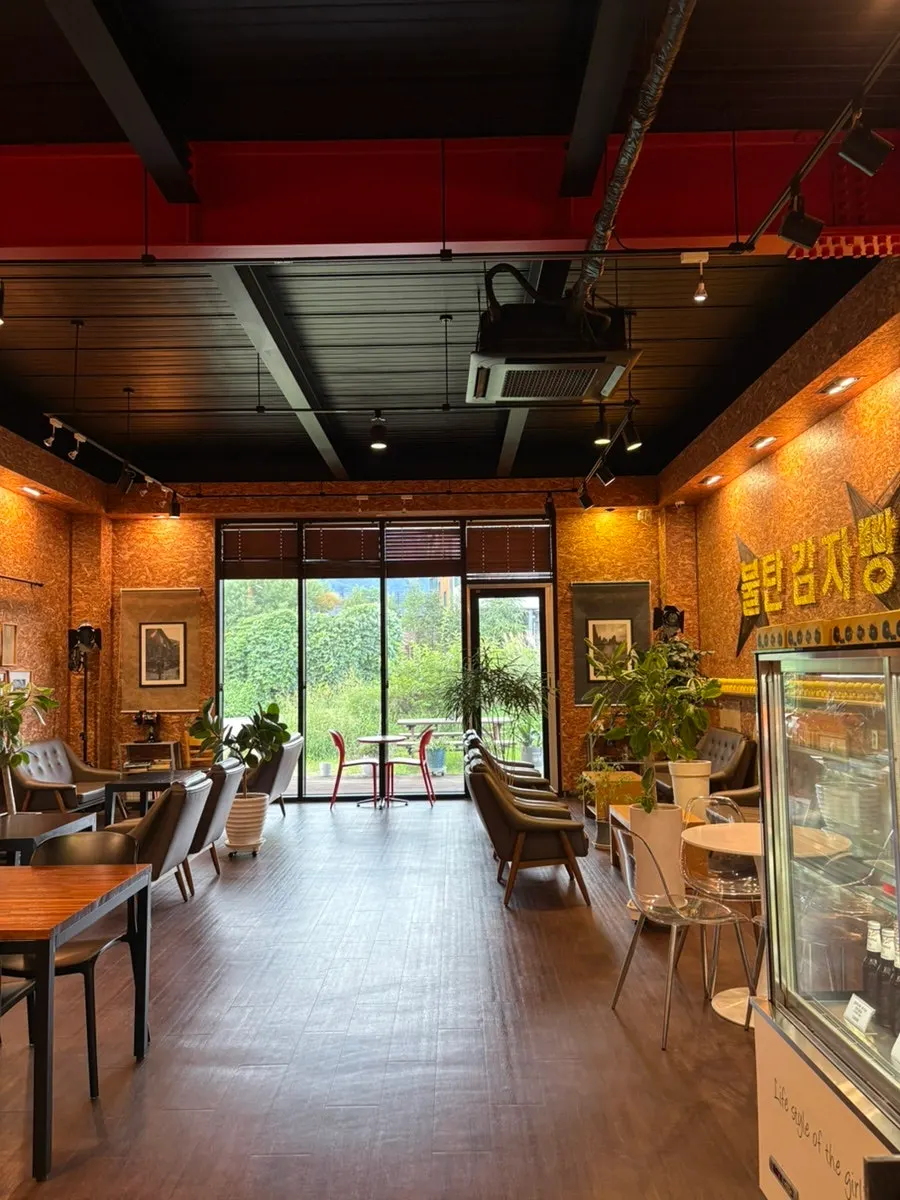 Inside of the bakery café with seating