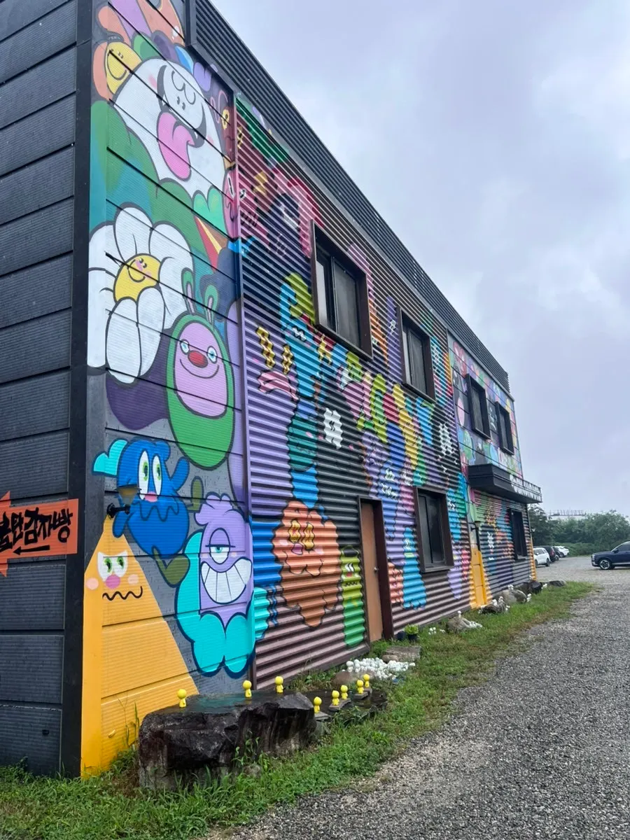 Container-style exterior of the potato bread shop