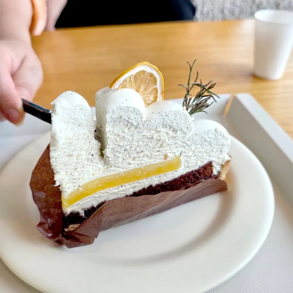 통창 앞 카페너래 음료와 디저트