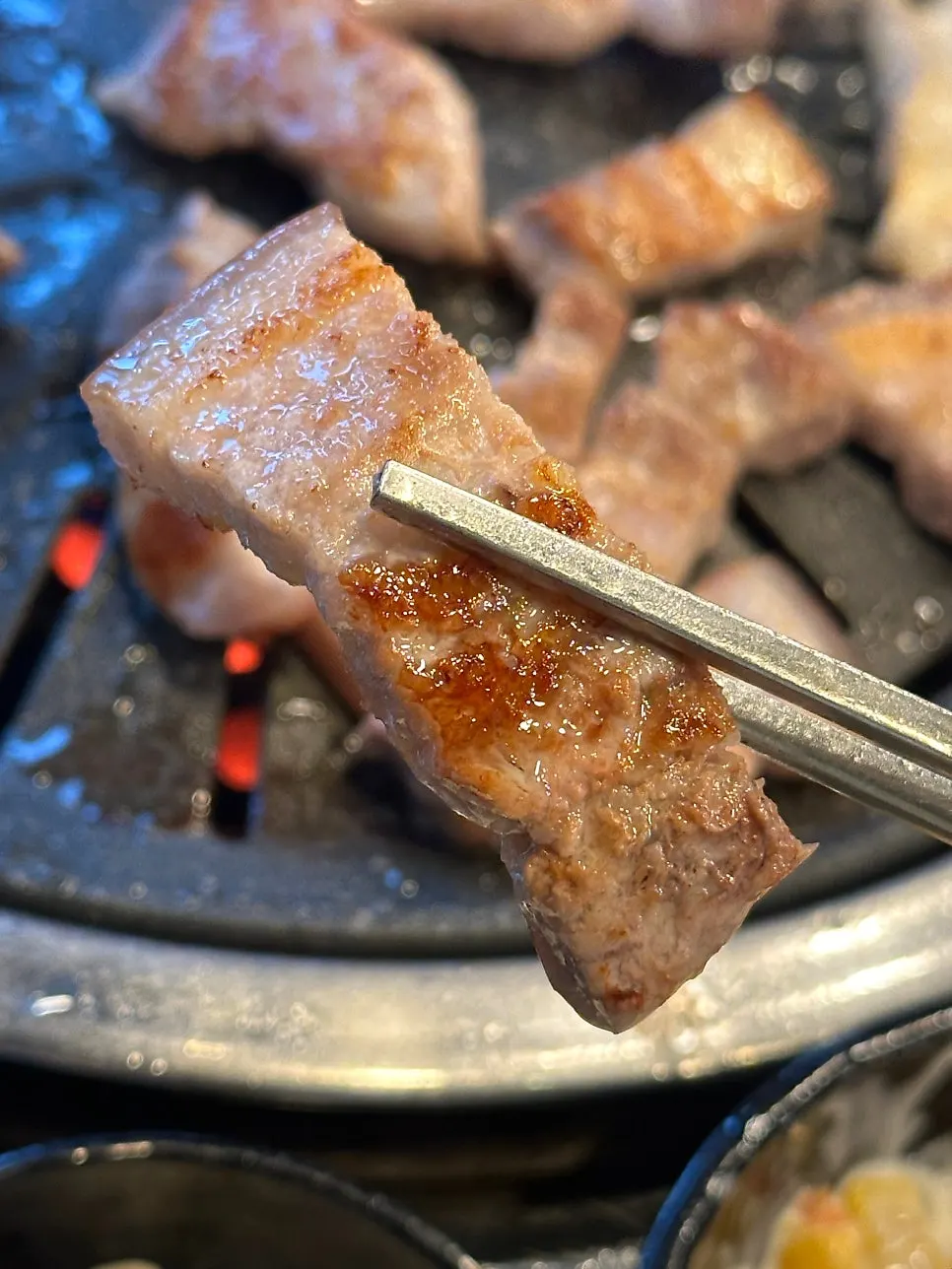 Pork belly grilled to a golden brown